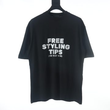 Replica Balenciaga Styling Hotline Large Fit T-Shirt in Black and White