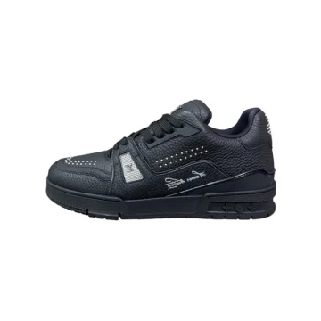 LV Trainer Sneaker with Studs in Black Silver - Best Wonder Closet